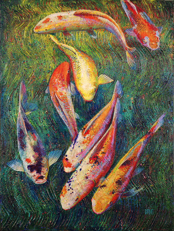Painting of koi fish