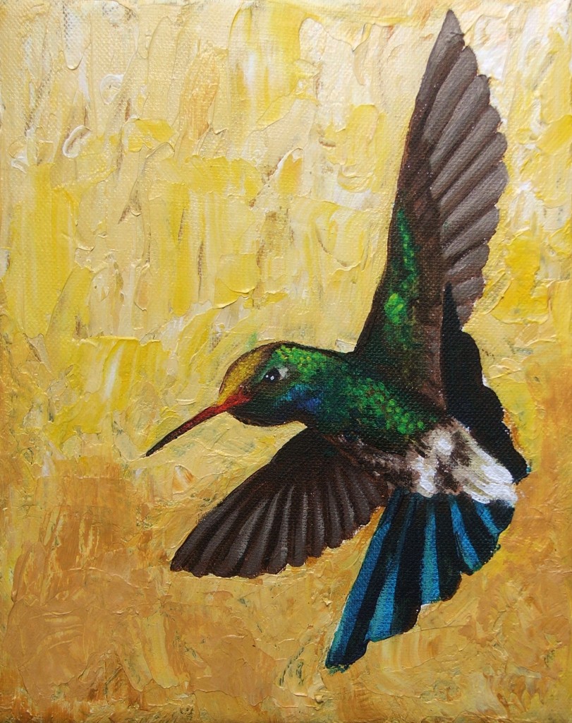 "Humming Bird #1" - acrylic painting on canvas.