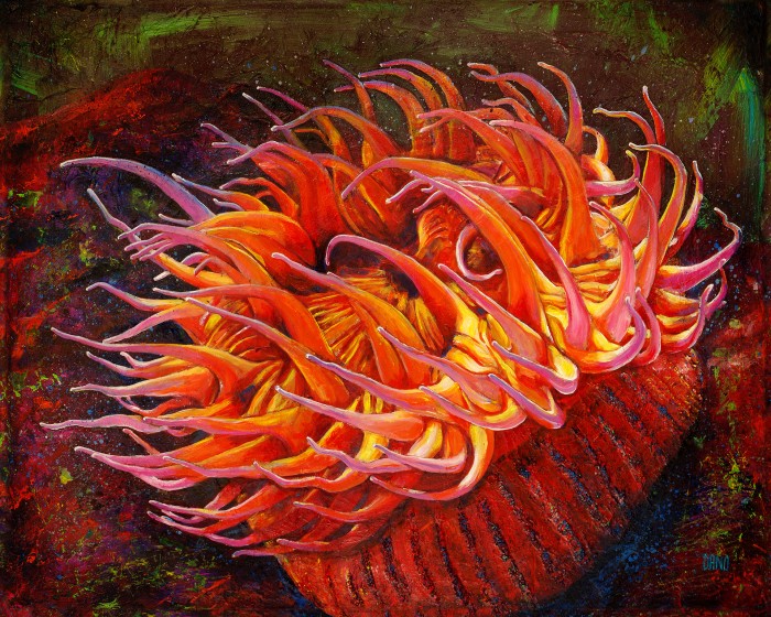 "Sea Anemone" - acrylic painting on canvas (30" x 24"), by Daniel (Dano) Carver
