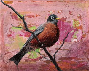 "American Robin #2" - acrylic on canvas. Artist: Daniel (Dano) Carver