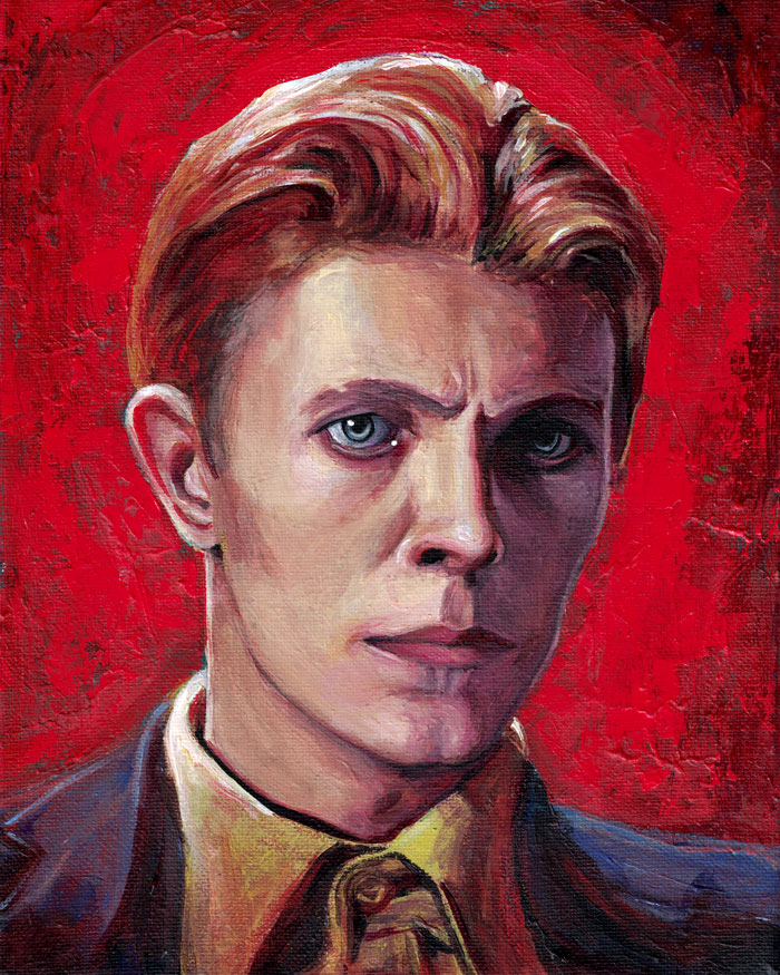 "Man From Mars (David Bowie)" 8"x10" acrylic painting on canvas by Daniel (Dano) Carver