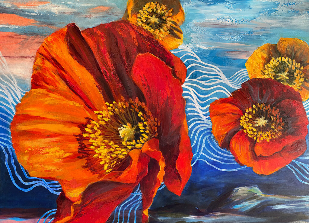 Painting of poppies by Dano Carver